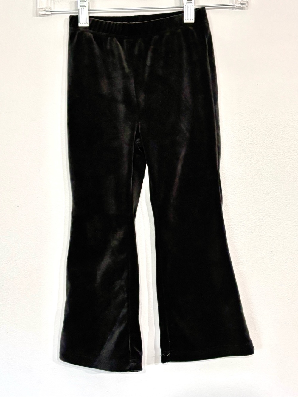 Young Hearts Little Girls Black Velour Flare Pants Toddler 4 Pull on Wide Leg